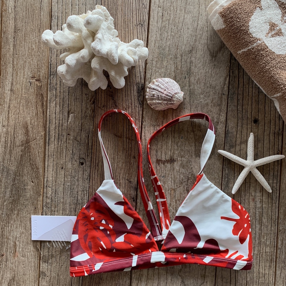 Mikoh Hawaiian Print Bikini Top Large New w/Tags - Picture 5 of 6